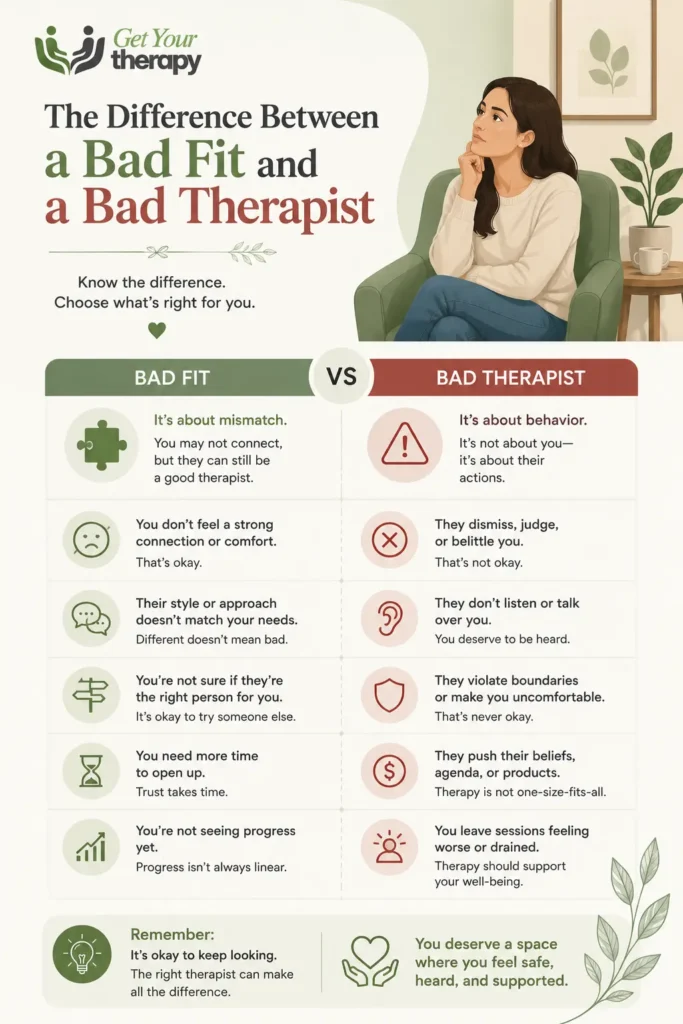 Signs of a bad therapist